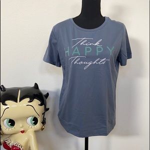 🦋Nine West Graphic Tshirt “Think Happy Thoughts” Size M
